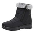 thumbnail image 1 of Tao Tao Women Ankle Boots Waterproof: Snow Winter Fur Lined Boot Woman Non Slip Cold Weather Snowboots Ladies Walking Soft Booties Warm Black 38, 1 of 5