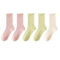 thumbnail image 1 of Tao Tao Women Crew Socks Cotton Dress Socks Ankle Neutral Casual Daily Wear Girls Lady Solid Color Quarter Socks 5 Pairs Pink Free Size, 1 of 3