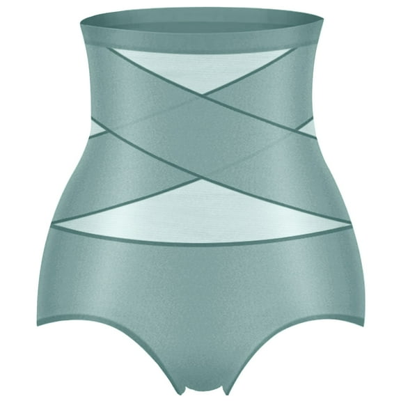 Tao Tao Women Fashion Cross Hip Butt Lifter Body Shaper Briefs High Waist Trainer Panties Female Tummy Control Shapewear Green 2XL
