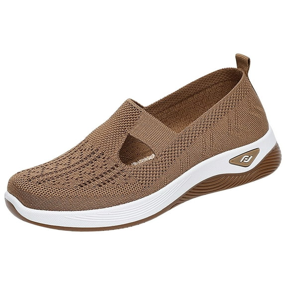 Tao Tao Women Footwear Orthopedic Sneakers Woven Breathable Running Shoes Arch Support Walking Shoes Soft Sole Shoes Cloud Slide Orthopedic Khaki 41