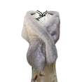 thumbnail image 1 of Tao Tao Women Plush Shawl Long Faux Fur Shawl Bridal Stole Cover Up Winter Soft Scarf Fluffy Warm Shoulder Cover Up Shrug For Stage Performance Scarves Gray Free Size, 1 of 3