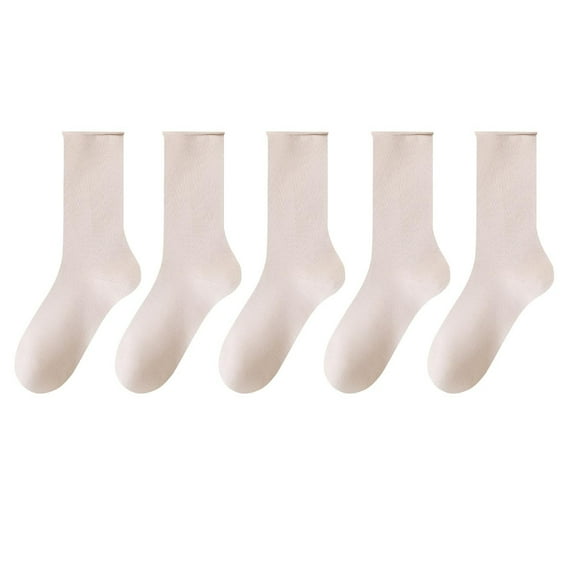 Tao Tao Women Thin Viscose Bamboo Socks Crew Lightweight Above Ankle Casual Dress Sock For Ladies Bootie Trouser 5 Pairs Multicolor Free Size