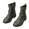 thumbnail image 1 of Tao Tao Women Warm Mid Calf Booties Casual Low Heel Zipper Boots Winter Shoes Camouflage Outdoor Walking Boot Gray 36, 1 of 9