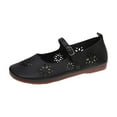 thumbnail image 1 of Tao Tao Women's Flats Fashion Square Toe Slip On Flats Soft Comfortable Casual Flats Soft Soled Shoes Black 39, 1 of 3