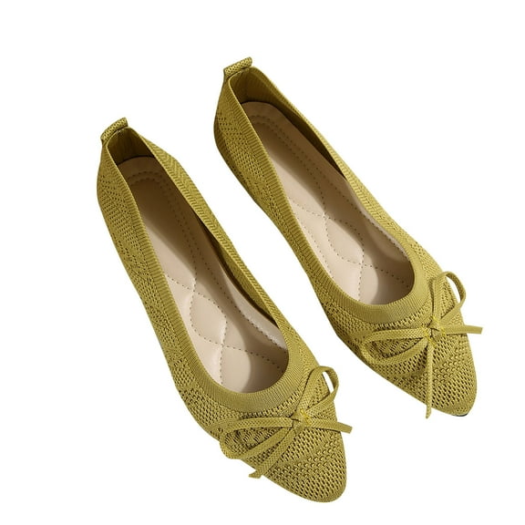 Tao Tao Women's Flats Shoes Dress Shoes Round Toe Ballet Flats Comfortable Crochet Lace Black Flats Low Heel Green 37