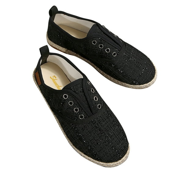 Tao Tao Women's Flats Slip-On Shoes Flats Closed Toe Cute Loafer Breathable Casual Shoes For Women Fashion Black 42