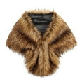 thumbnail image 1 of Tao Tao Women's Fluffy Shawl Wraps Faux Fur Bridal Wedding Shawl Wraps Winter Warm Party Evening Fur Stole Brown Free, 1 of 1
