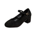 thumbnail image 1 of Tao Tao Women's Mary Heels Closed Toe Block Heel Round Toe Chunky High Heel Pumps Black 38, 1 of 9