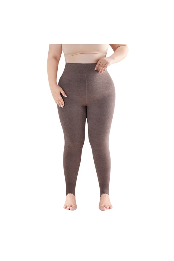 Women's Plus Size Stretchy Soft Lightweight Full Length Leggings Coffee L
