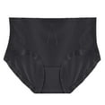 thumbnail image 1 of Tao Tao Women's Seamless Briefs Ice Silk No Show High Waist Briefs Underwear With Bow Plus Size Soft Smoothing Comfort Panties Black 5XL, 1 of 1