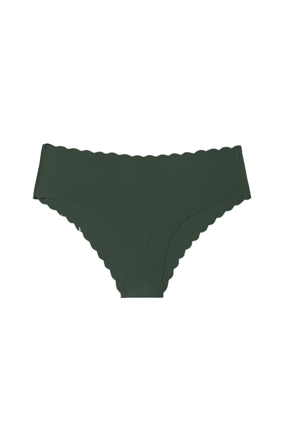 Women's Seamless Hipster No Show Invisible Ice Silk Stretch Underwears Pack Bikini Underwear Panty Olive Green M