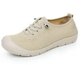 thumbnail image 1 of Tao Tao Women's Shoes Lightweight Breathable New Slip-On Shoes Casual Non-Slip Mother Hiking Shoes Flying Woven Soft-Soled Shoes Beige 36, 1 of 5