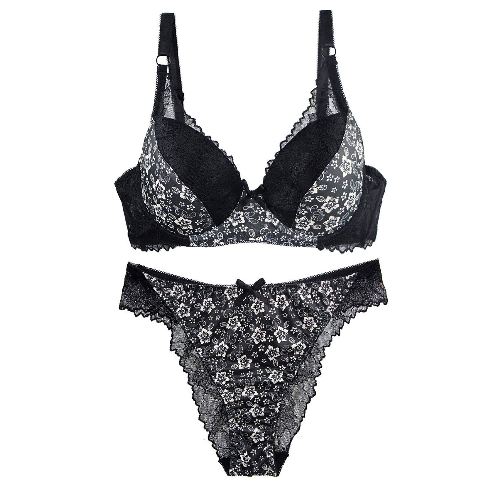 Tao Tao Women's Solid Lace Push Up Bra And Panties Set Underwear Sets ...