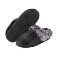 thumbnail image 1 of Tao Tao Womens Cozy Fuzzy Plaid House Slippers Memory Foam Slip on Indoor Outdoor Dark Gray 38, 1 of 9