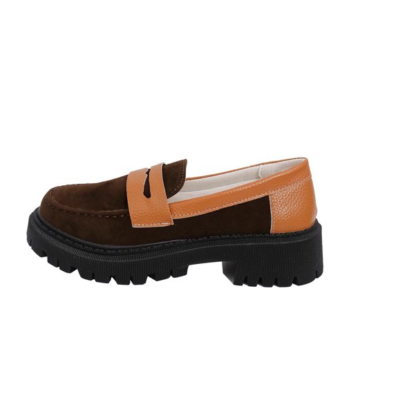 Tao Tao Womens Loafers Shoes Platform Chunky Penny Loafer Lug Sole Comfortable Slip On Work Office Business Casual Dress Shoes Brown 36