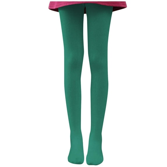 Tao Tao Womens Opaque Fleece Lined Tights Colorful Warm Winter Thermal Tights Green 2XL