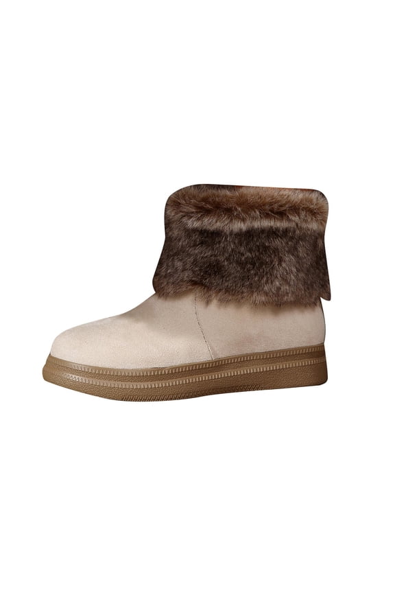 Womens Patty Cold Weather Snow Boot Warm Lined Winter Boots Faux Fur Beige 38