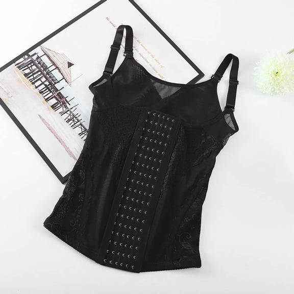 Tao Tao Womens Waist Trainer Vest Breathable Shapewear Workout Corset Waist Cincher Shapewear Tummy Control Vest Body Shaper Invisible Girdle Black L