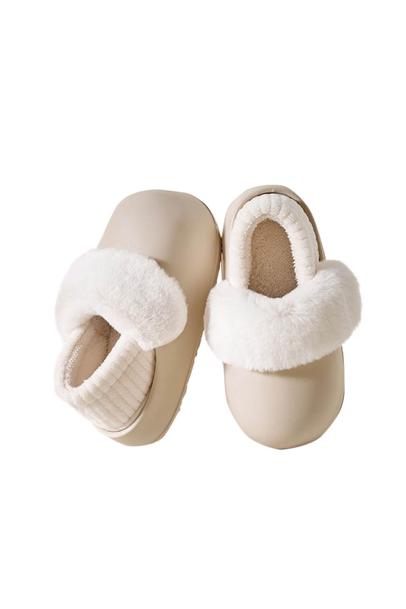 Womens Warm House Slippers Fuzzy Moccasin Winter Shoes Ladies Platform Thick Cushion Yoga Foam Lightweight Indoor Outdoor Hard Rubber Sole With Arch Support White 40