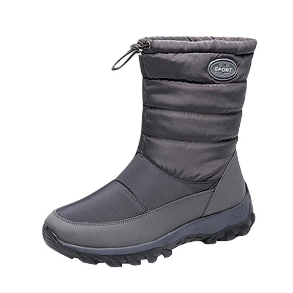Tao Tao Womens Winter Snow Boots With Warm Lining Comfortable Non Slip Ankle Booties Outdoor Waterproof Hiking Walking Platform Shoes Gray 38