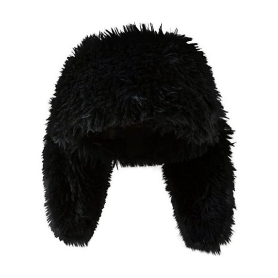 Tao Tao Y2K Fuzzy Bunny Hat For Women Cute Plush Beanie With Bunny Ears Long Rabbit Ears Winter Hat Black Free Size