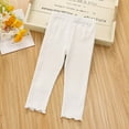 thumbnail image 1 of Tao Toddler Baby Basic Ribbed Sweater Leggings Infant Kids Footless Tights Little Girls Dress Bottom Top Pants White2-3 Years, 1 of 1