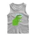 thumbnail image 1 of Tao Tao Toddler Baby Boys Sleeveless Dinosaur Tank Tops Kids Girls Summer Basic Cami Shirts Cotton Athletic Undershirts T-Shirts Vest Base Shirt Gray 7 Years, 1 of 2