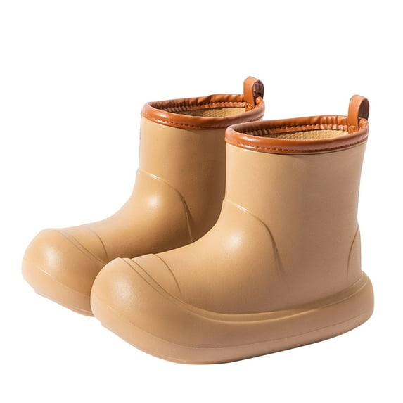 Tao Toddler Rain Boots For Boys Girls Solid Color Short Rain Boots Non-slip Rain Boots For Toddler Easy-On Lightweight And Waterproof Outdoor Home Rubber Shoes And Rain ShoesKhaki22