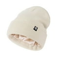 thumbnail image 1 of Tao Unisex Winter Hats Knit Cuffed Beanie Silk Lined Trendy Hat Soft Plain Knitted Skull Cap Thick Stretch Beanies BeigeFree Size, 1 of 1