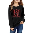 thumbnail image 1 of Tao Tao Valentine's Day Sweatshirt For Children Boys Girls Love Heart Graphic Prints Round Neck Long Sleeve Shirt Casual Comfortable Pullover Tops Black 7 Years, 1 of 3