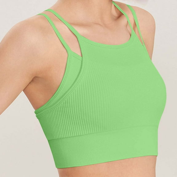 Tao Women Crisscross Back Sports Bra Padded Racerback Crop Sports Bras Workout Yoga Gym Tank Top Bra For Women GreenM