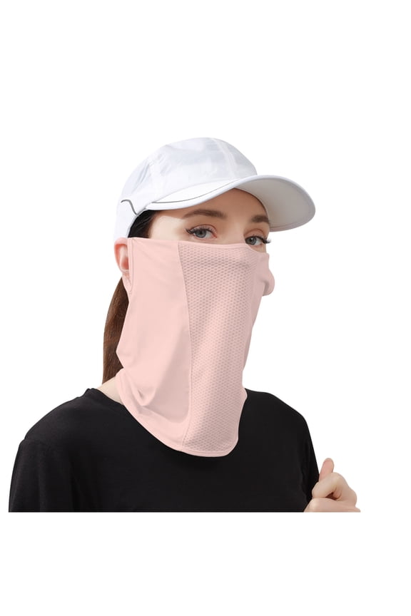 Tao Women Face Shield Multipurpose Protector Neck Gaiter Elastic Face Mask Bandana With Ear Loops Breathable Ice Silk BibPinkFree Size