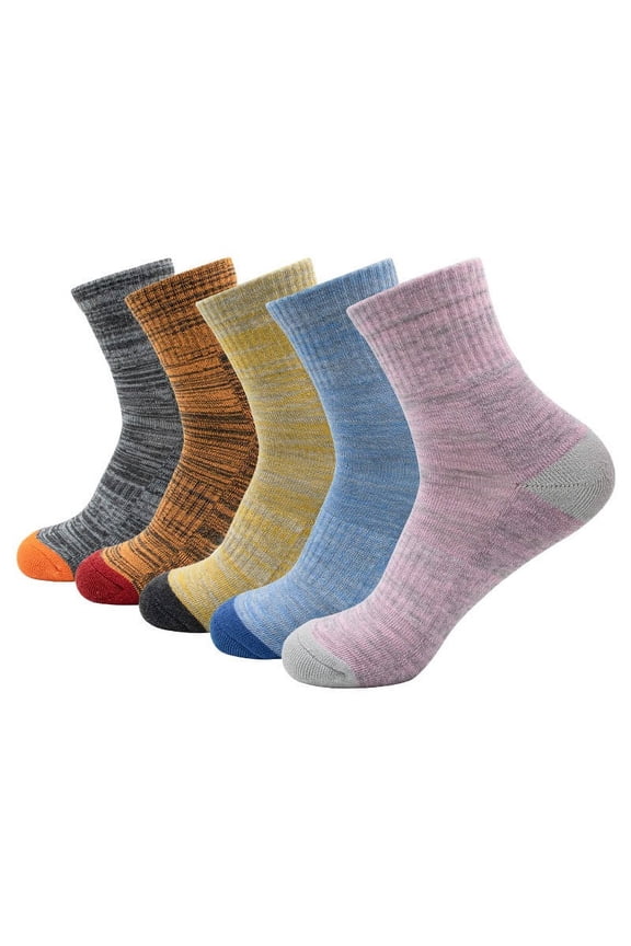 Tao Women Men Hiking Walking Socks, Multi-Pack Outdoor Recreation Socks Wicking Cushion Crew Socks PinkFree Size