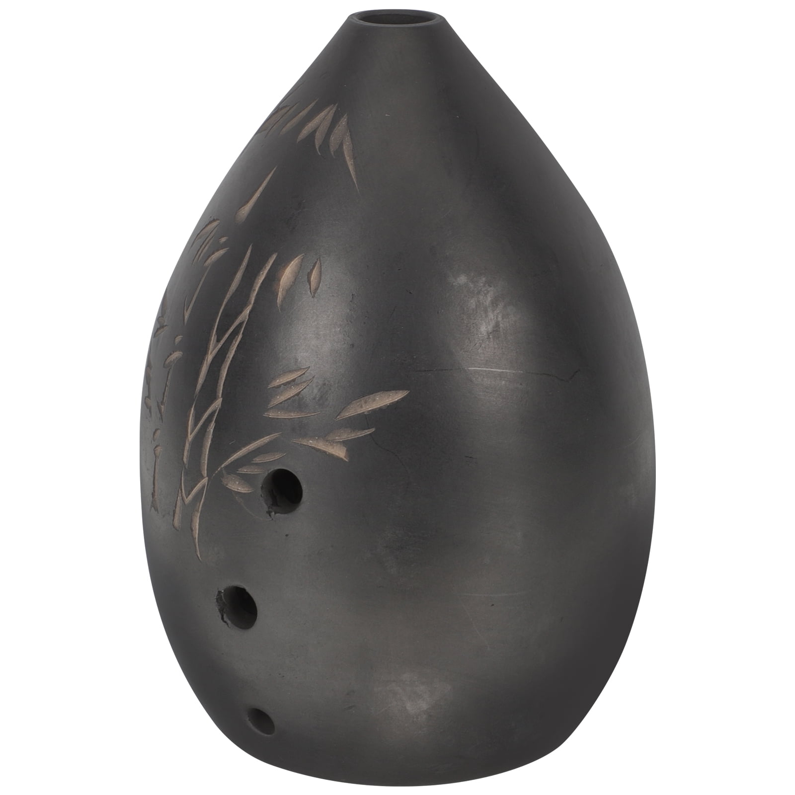 GOOHOCHY Black Clay and Straw Ocarina Wind Instrument for Kids Easy to Play 8 Holes Beginner Musical Toy