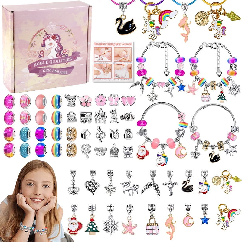 Tao Yuan Unicorn & Mermaid Charm Bracelet Making Kit - DIY Beaded ...