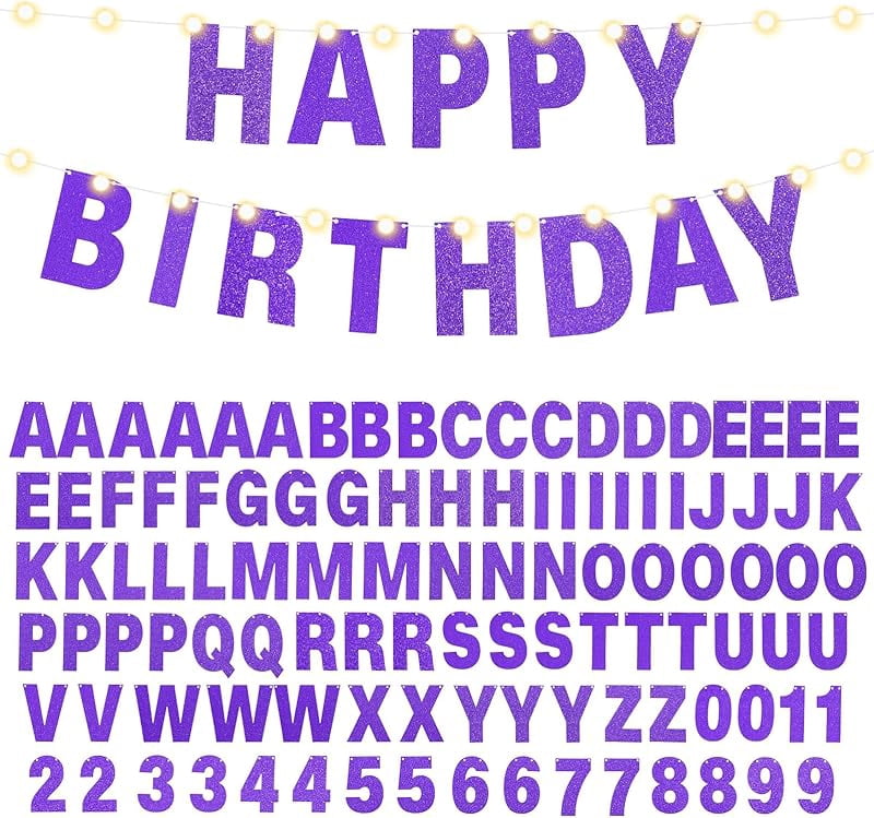 TaoBary 112 Pcs DIY Letter Custom Banner Glitter Customizable Banner ...
