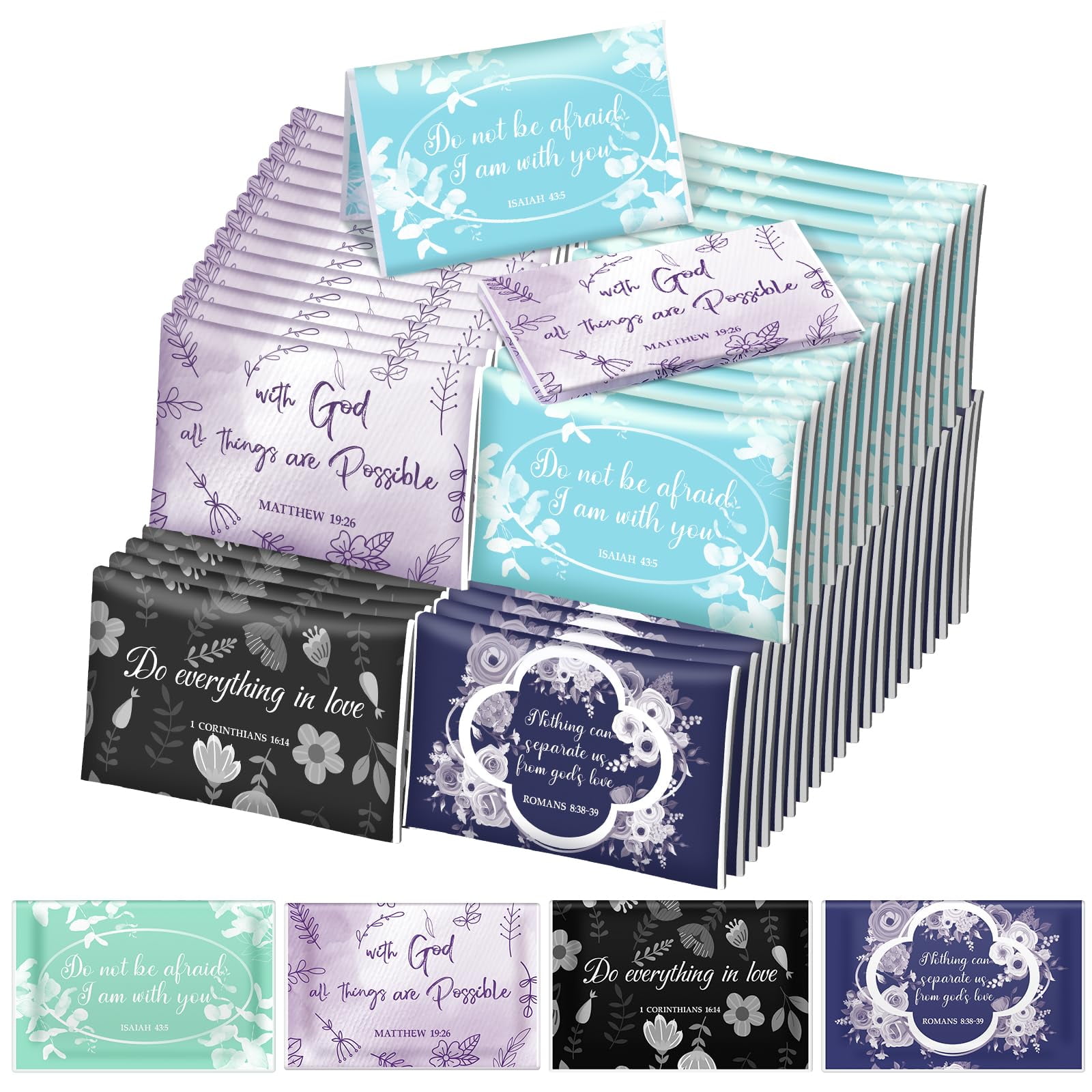 TaoBary 80 Packs Christian STF9 Pocket Tissues Inspirational Travel