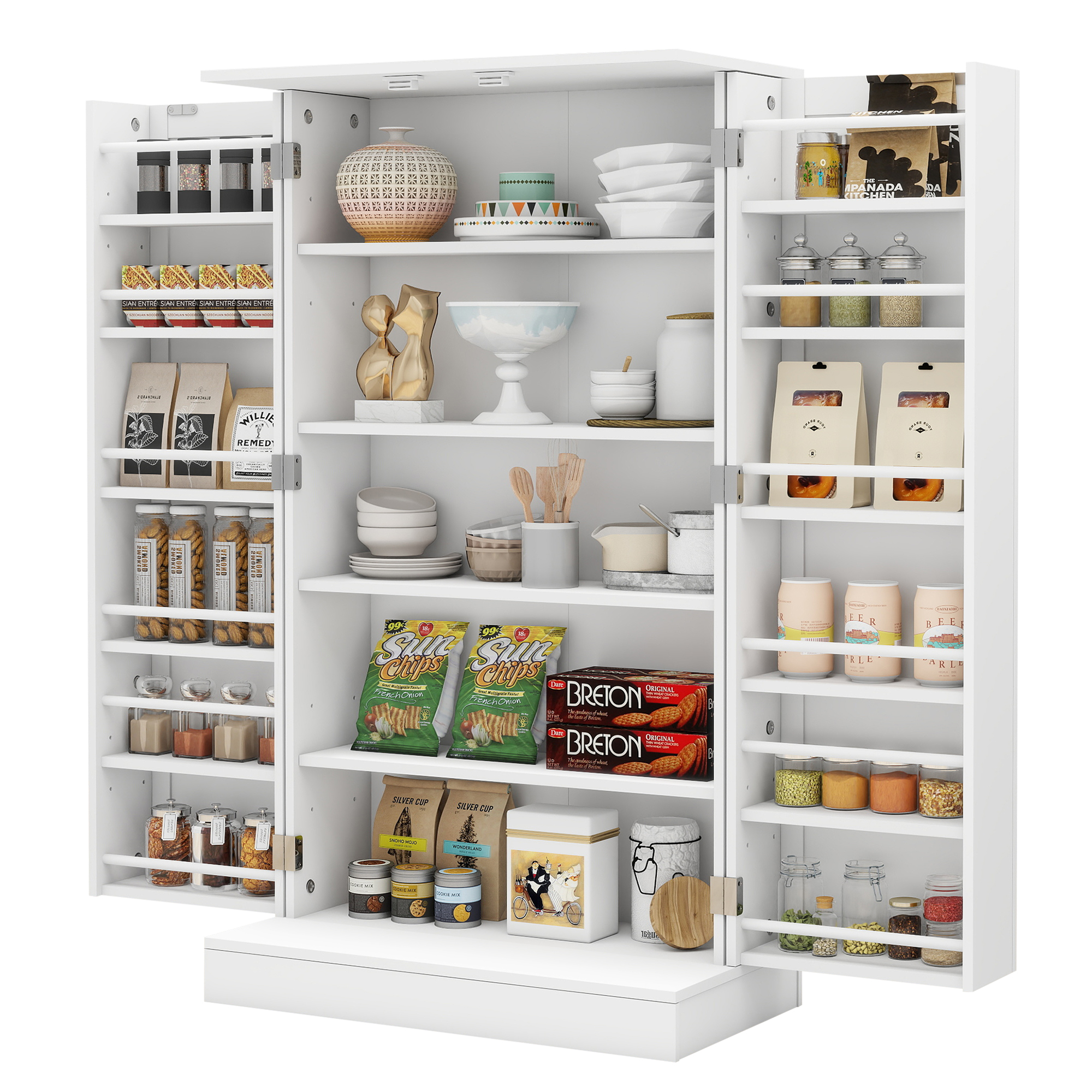 Gymax 72'' Kitchen Pantry Storage Tall Freestanding Cupboard w