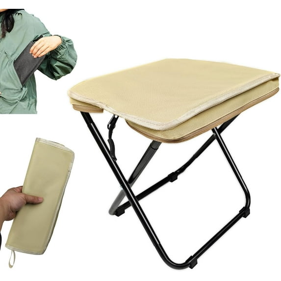 TaoLeHui Lightweight Folding Stool, Collapsible Camping Chair with Carry Bag, 13" Portable Design for Adults, Ideal for Travel, Hiking, Fishing, and Outdoor Use