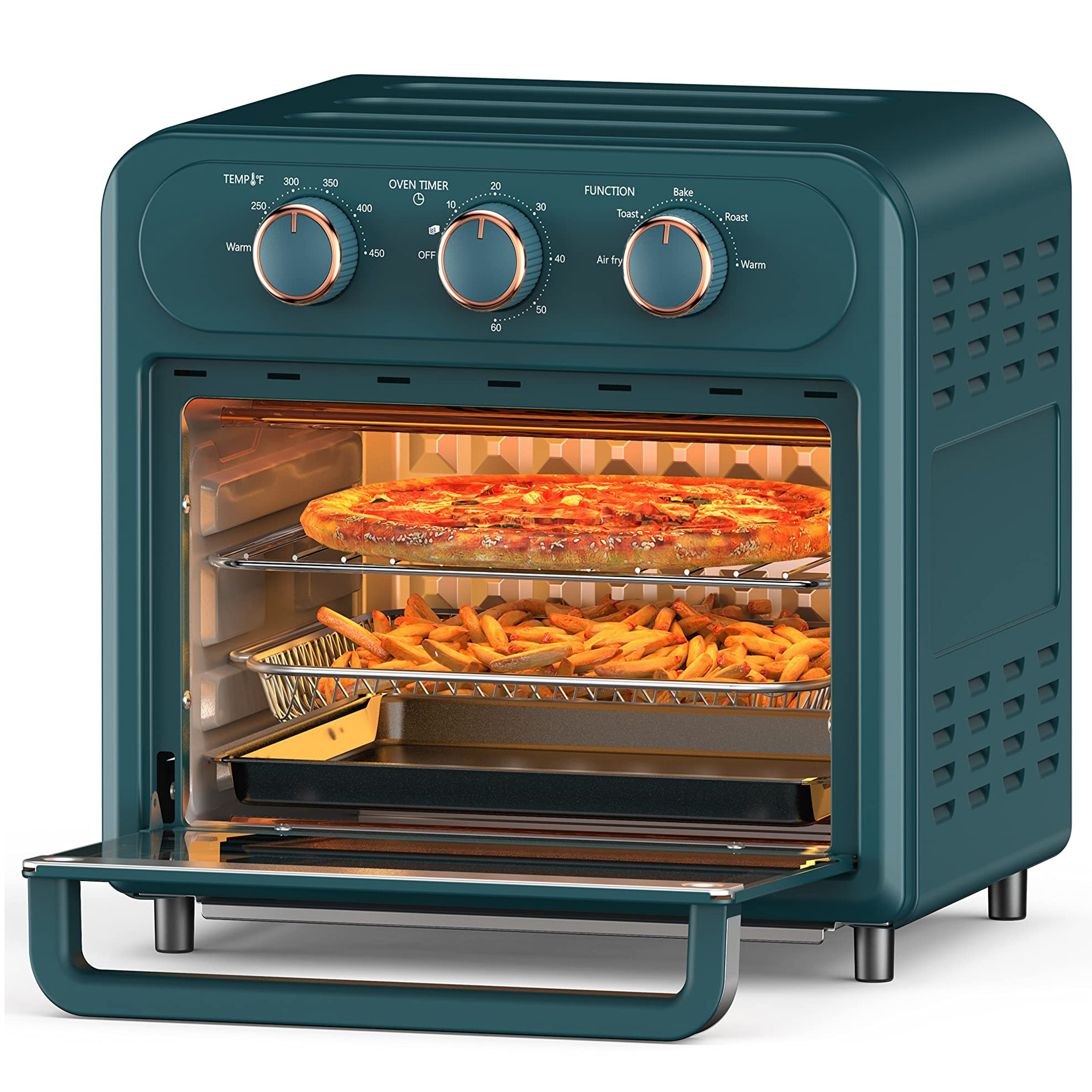 MegaChef Multipurpose Countertop Halogen Oven Air Fryer/Rotisserie/Roaster in Black