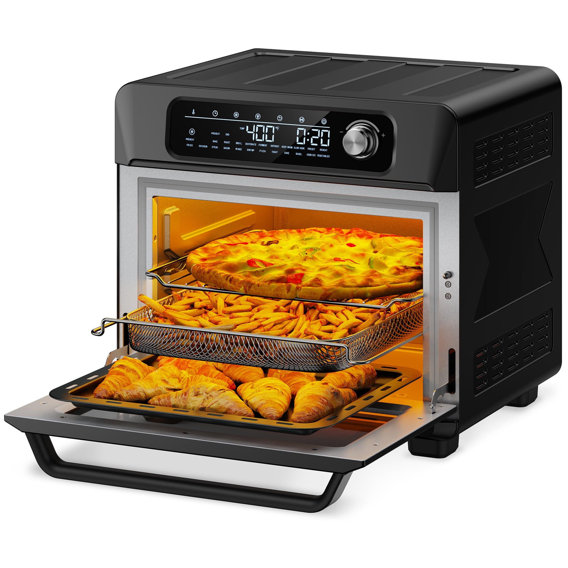 TaoTronics Air Fryer, 26 QT Extra Large Capacity Toaster Oven 24 in 1  Combo, 1700W