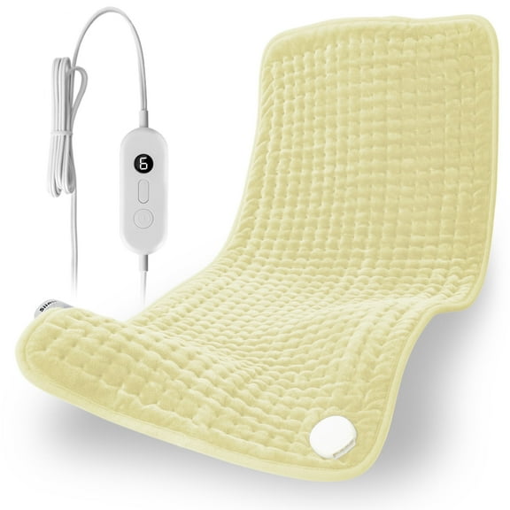 TaoTronics Extra Large Electric Heating Pad for Back, Neck, and Shoulders - 6 Fast Heat Settings, Auto Off, Machine Washable - 33''×17'' - Beige