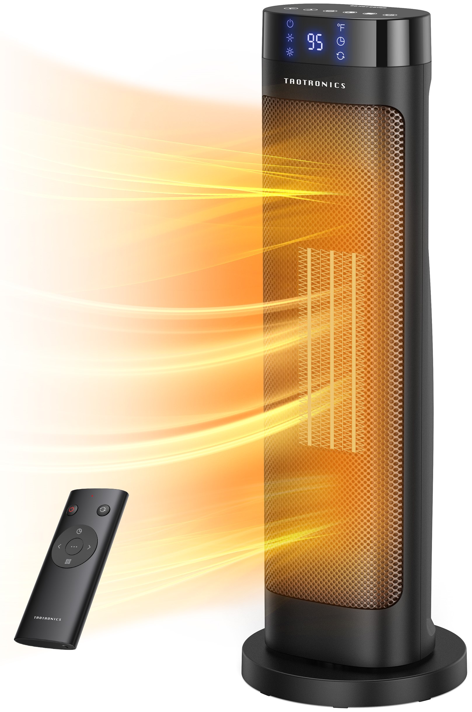 Optimus 17" Oscillating Tower Heater with Digital Temperature Readout