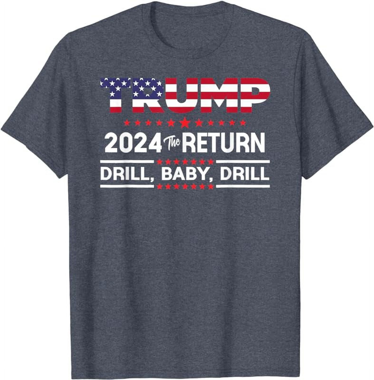 Taoarlpo Trump 2024 Drill Baby Drill US Flag Republican 4th Of July T