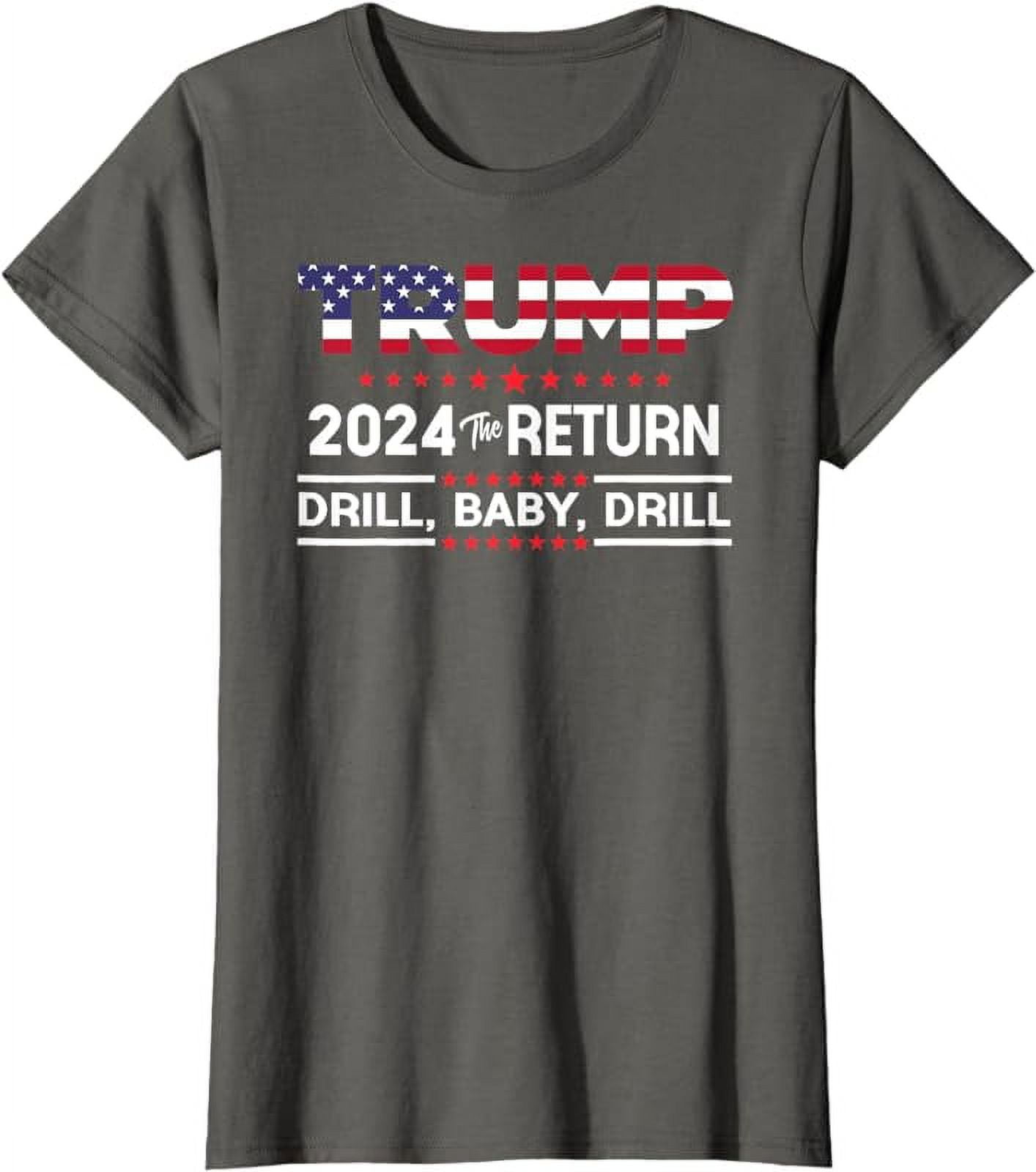 Taoarlpo Trump 2024 Drill Baby Drill US Flag Republican 4th Of July T