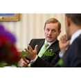 thumbnail image 1 of Taoiseach (Prime Minister) Enda Kenny Of Ireland With President Barack Obama. Kenny Has A Sprig Of Shamrock In This, 1 of 1