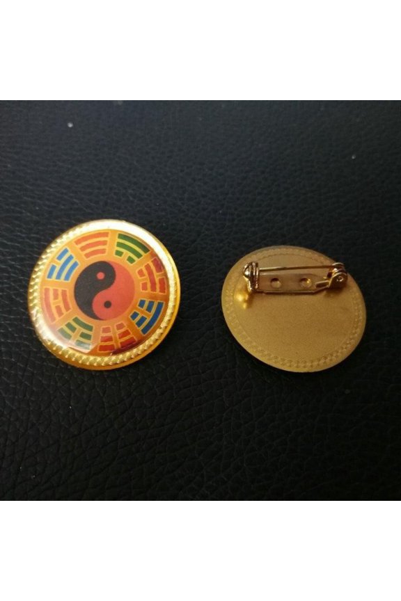 Taoist Bagua Brooch Pin Daoist Robe Ornament Eight Trigram Badge Taoist Clothing Accessory for Ceremony or Daily Use 1PC
