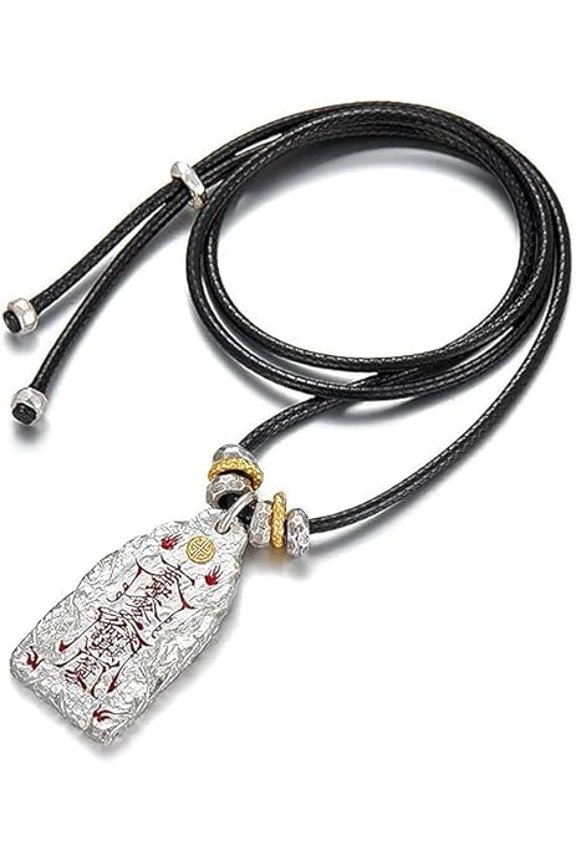 Taoist Protection Necklace with Feng Shui Blessing, Good Luck Charm Pendant for Men Women, Spiritual Talisman Jewelry for Positive Energy and Peace(XX)