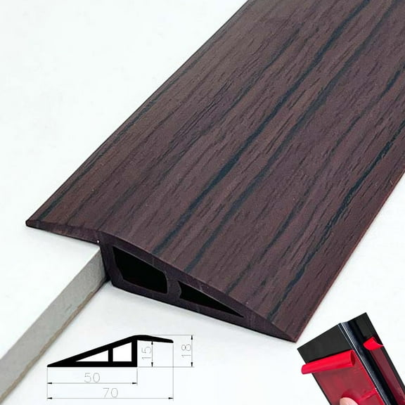 Taolixe 1/1.5CMx100CM PVC Threshold Ramp Self-Adhesive Floor Transition Strip Non-slip Doorways Carpet Tile Overlap Edge Reducer -Floor Transition Strip