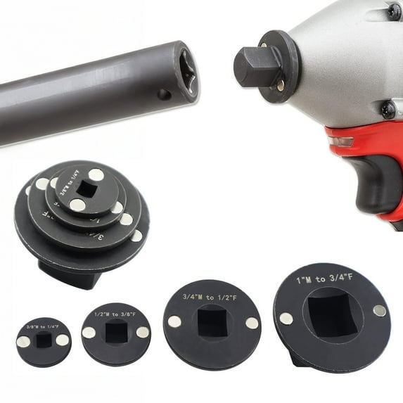Taolixe 1/4Pcs Low Profile Impact Socket Adapters High-Strength Durable Construction Fast Accurate Universal Drive Ratchet Adapters Kit